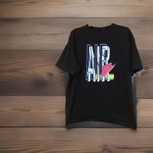 Nike Air Large T-Shirt Black Pink Green Logo Graphic Tee Retro Style Athletic